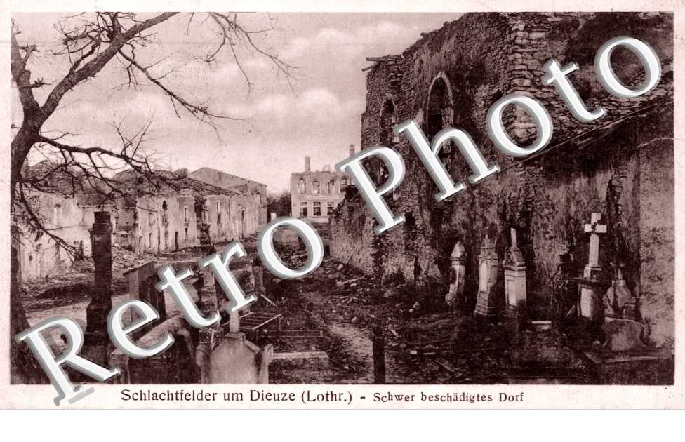 Schachtfelder um Dieuze, schwer beschadigte Dorf