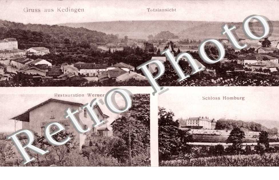 Totalansicht, Restauration Werner, Schloss Homburg, Gruss aus Kedingen