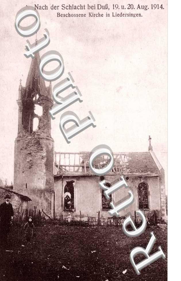 Beschossene Kirche in Liedersingen