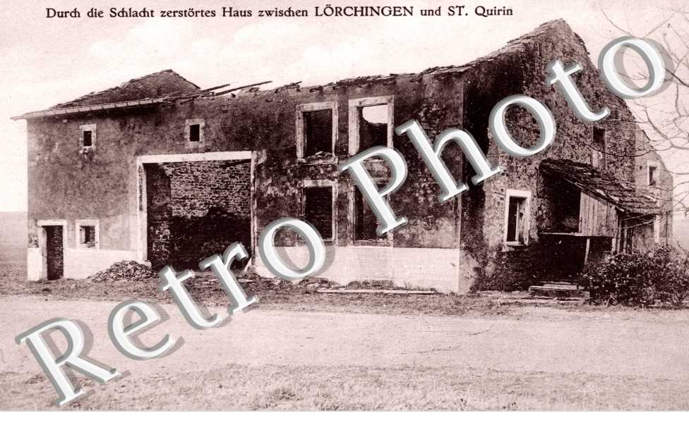 Durch die Schlacht zerstortes Haus zwischen
