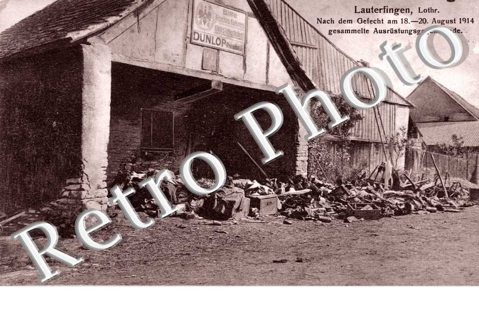 Nach dem Gefecht am 18-20 august 1914 gesammelte Ausrustungsgegenstande