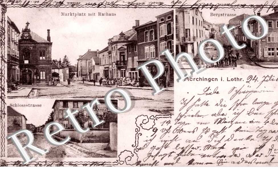 marktplatz mit rathaus, Bergstrasse, Schlosstrasse