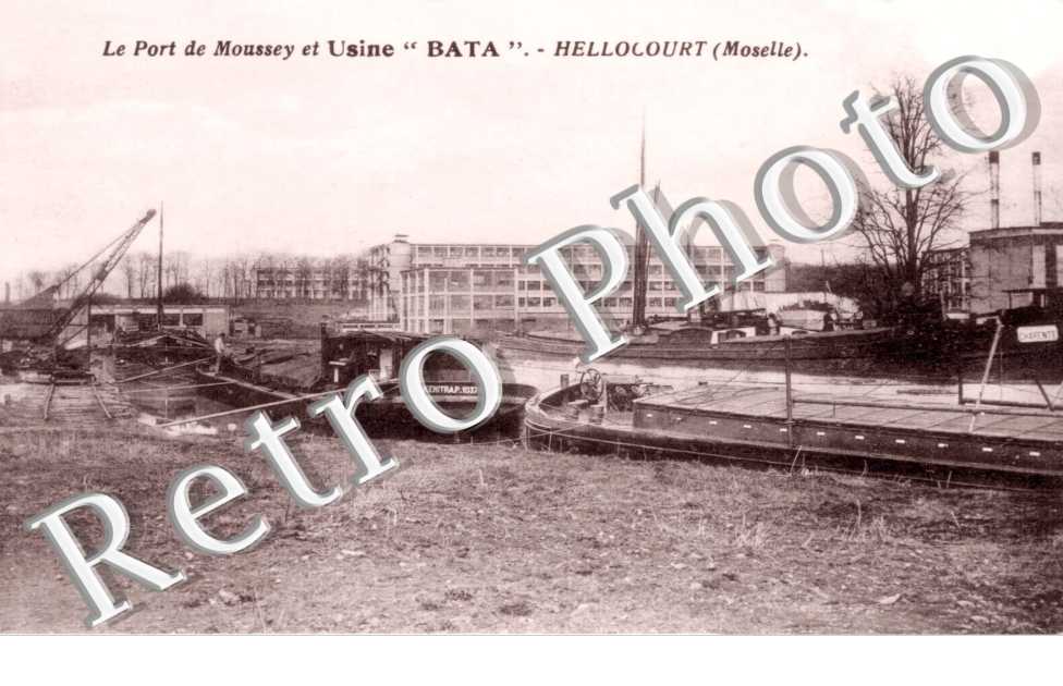 Le port de Moussey et usine " Bata "  HELLOCOURT