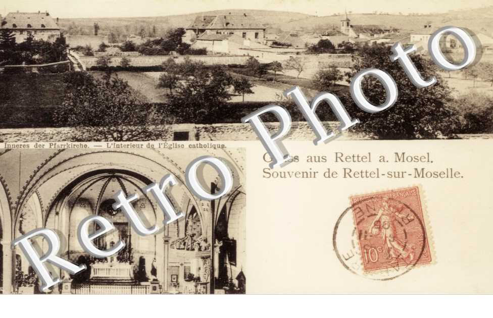 vue generale et interieur de l'eglise catholique