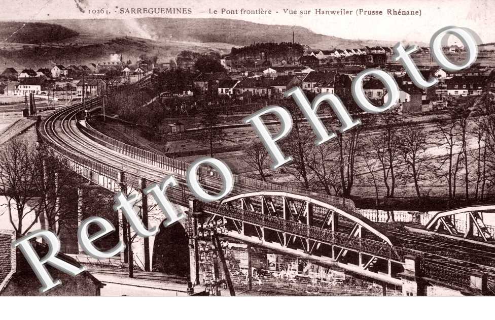 Pont frontiere et vue sur Hanweiler