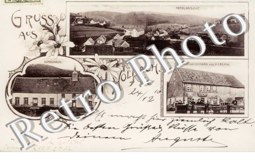 Totalansicht - Schulhaus - Gasthaus zum Schwan von M. Crepin