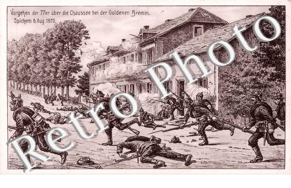 Vorgehen der 77er uber die Chaussee  bei der Goldenen Bremm.