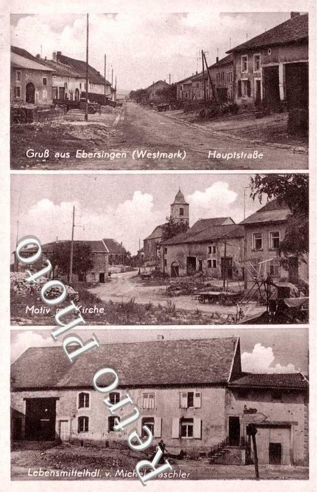 Hauptstrasse Motiv mit kirche Lebensmittelhdl v. Michel Traschler