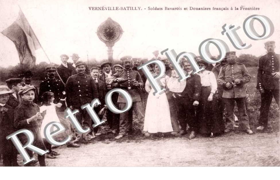 Verneville Batilly - soldats bavarois et douaniers francais a la frontiere