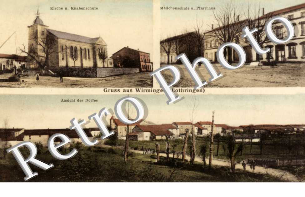 Kirche und Kanbenschule  Madchenschule und Pfarrhaus  