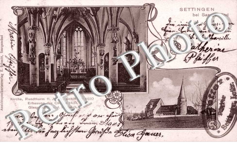 SETTINGEN  Kirche Rundthurm 11 jahrh Schiff um 1480