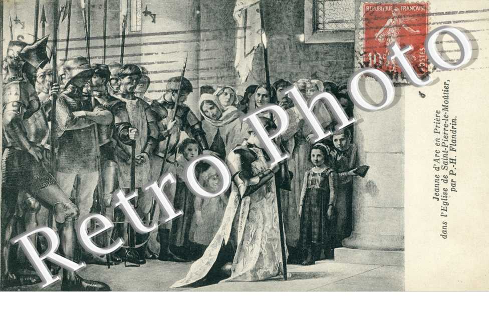 Intérieur de l'église - Jeanne d'Arc en prière