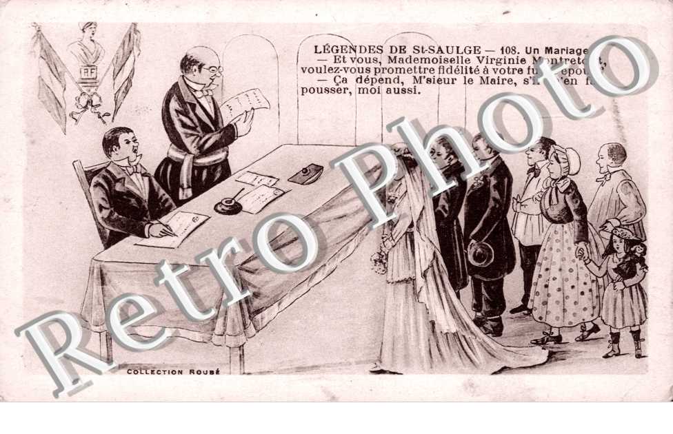 Carte style dessin : un mariage