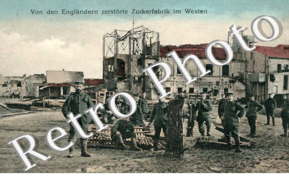 Von den Englandern zerstortr Zuckerfabrik