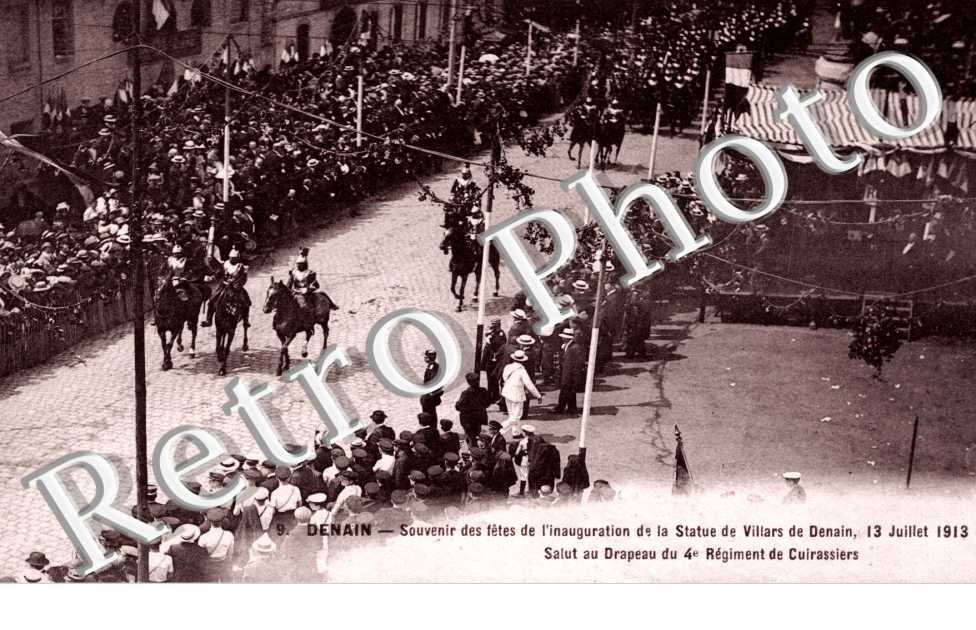 souvenir des fetes de la statue de Villars, 13 juillet 1913, salut au drapeau