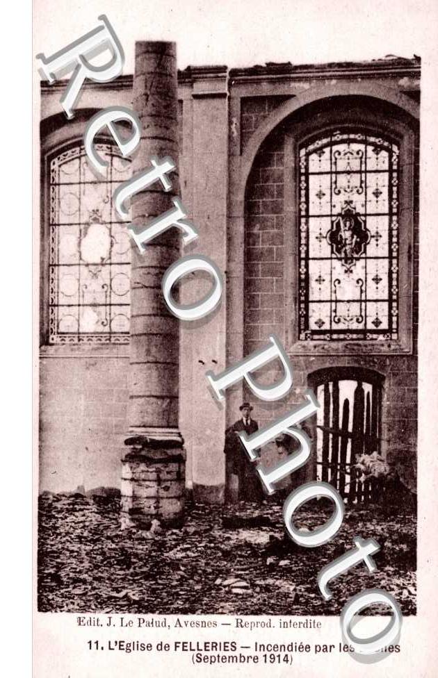 l&#039;eglise incendiee par les boches