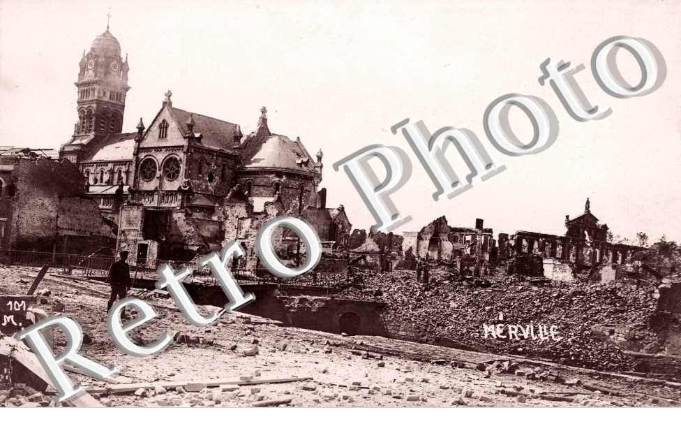 l&#039;eglise et les ruines en 1919