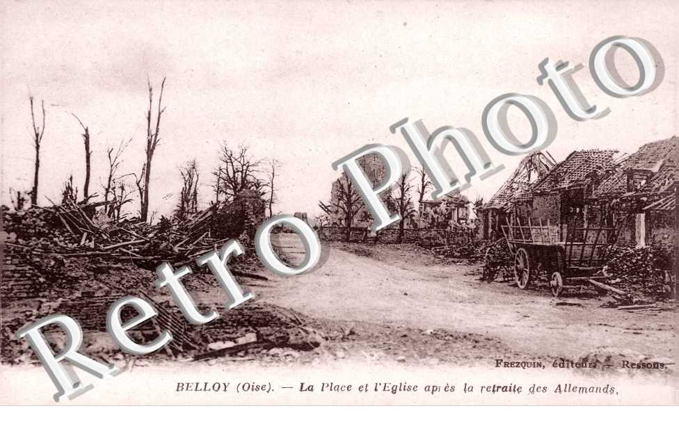 la Place et l'eglise apres la retraite des allemands