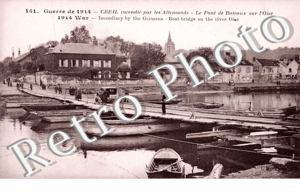 le pont de bateaux sur l'Oise