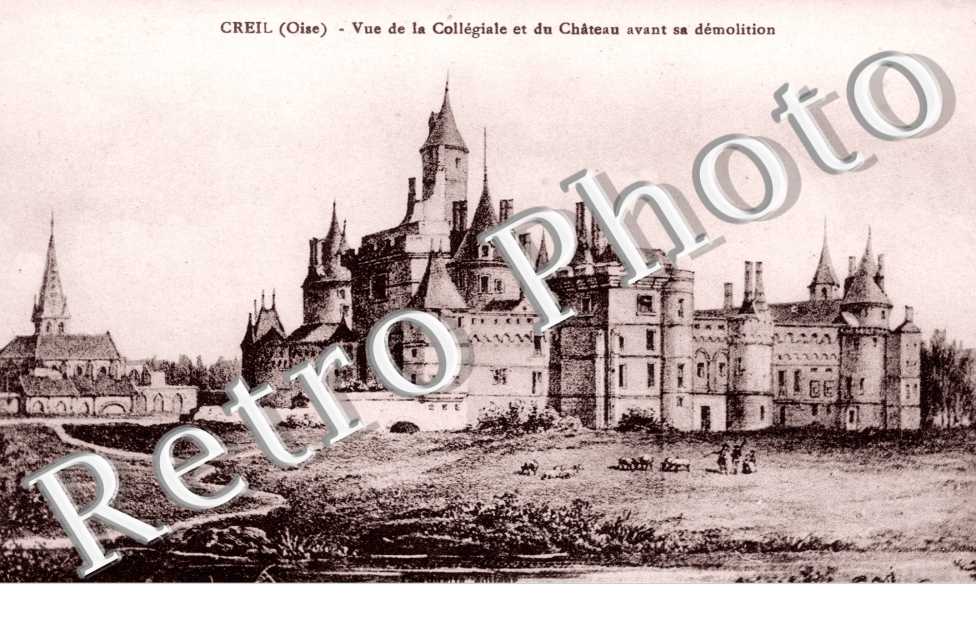vue de la Collegiale et du chateau avant sa demolition
