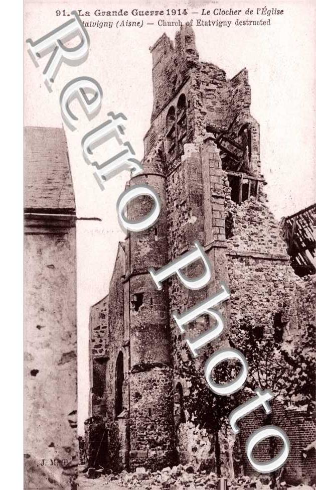 Le Clocher de l'Eglise détruit