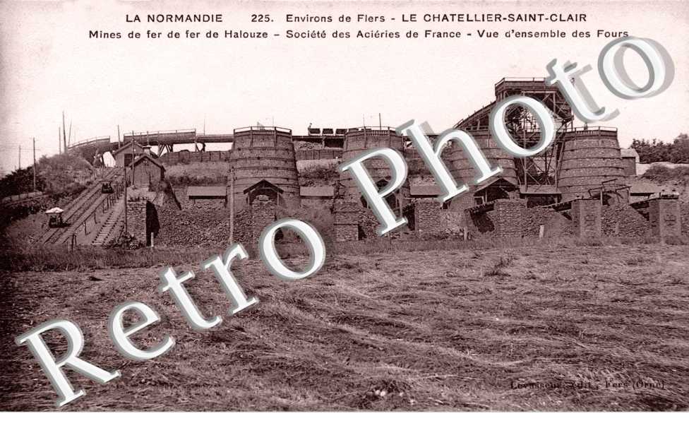 mines de fer de Halouze, societe des acieries de France, vue d&#039;ensemble des fours