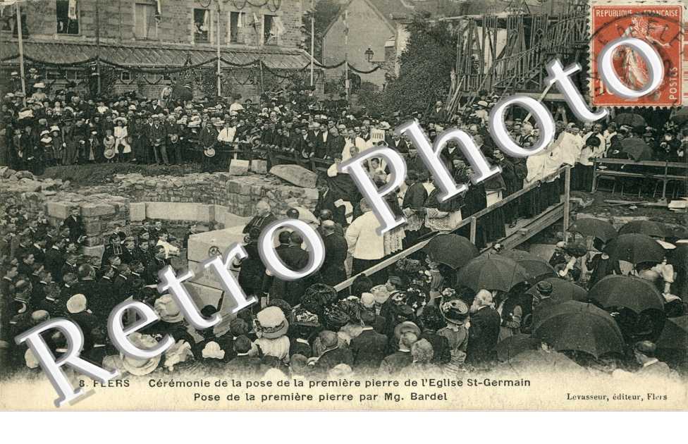 Ceremonie de la pose de la premiere pierre de l'Eglise Saint-Germain