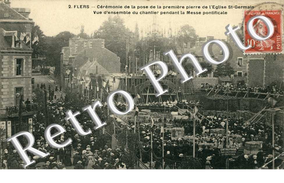 Ceremonie de la pose de la premiere pierre de l'Eglise Saint-Germain