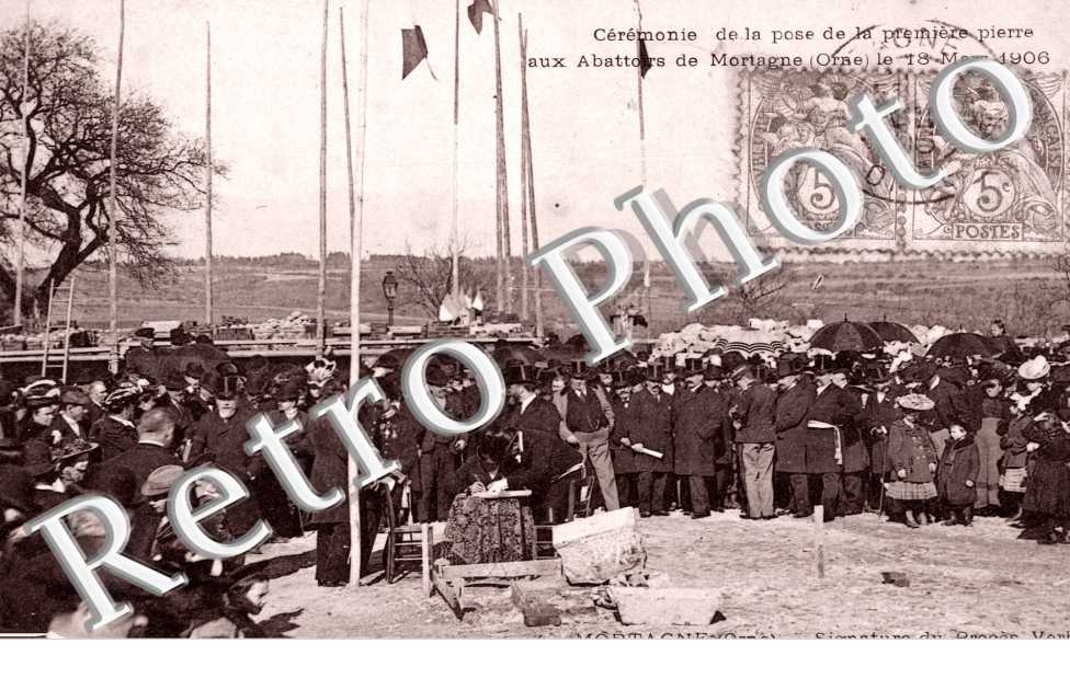 Ceremonie de la pose de la premiere pierre aux abattoirs 18 mars 1906