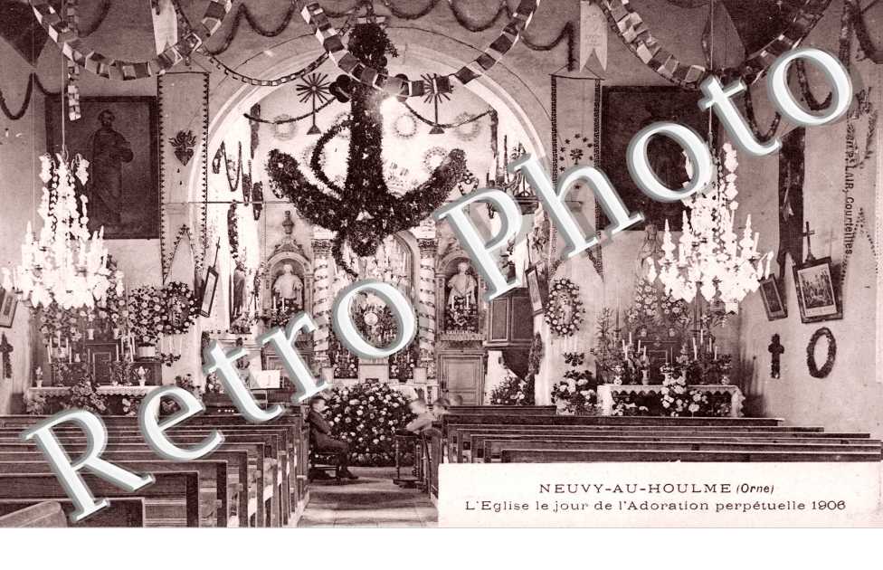 Intérieur de l&#039;église le jour de l&#039;Adoration perpetuelle 1906