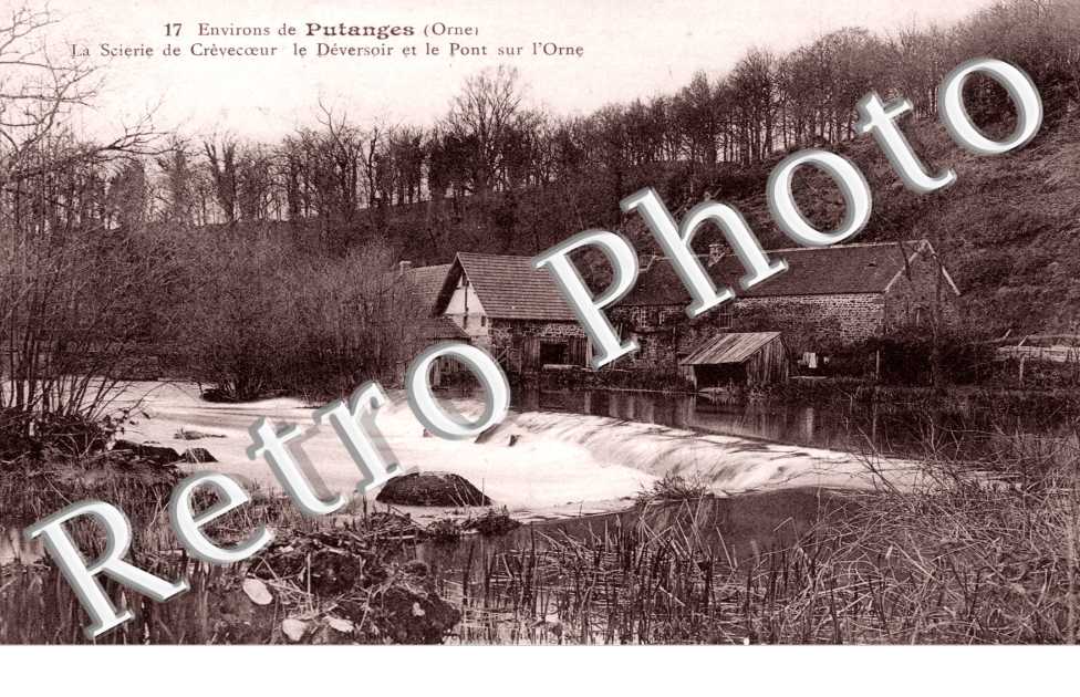 la Scierie de Crevecoeur, le Deversoir et le Pont sur l&#039;Orne