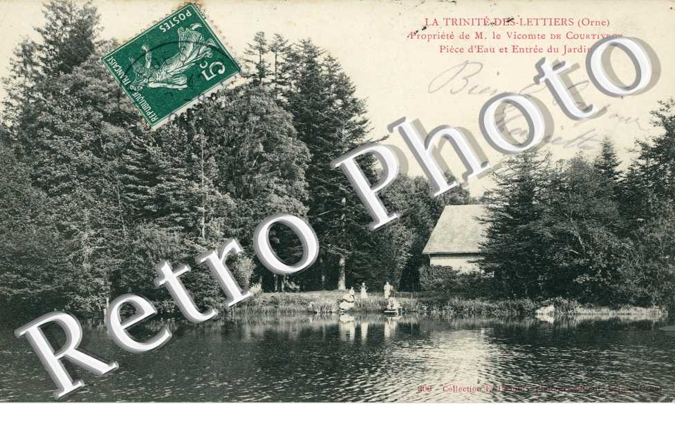 Propriété de M. le Vicomte de Courtivron - Pièce d&#039;eau et entrée du jardin