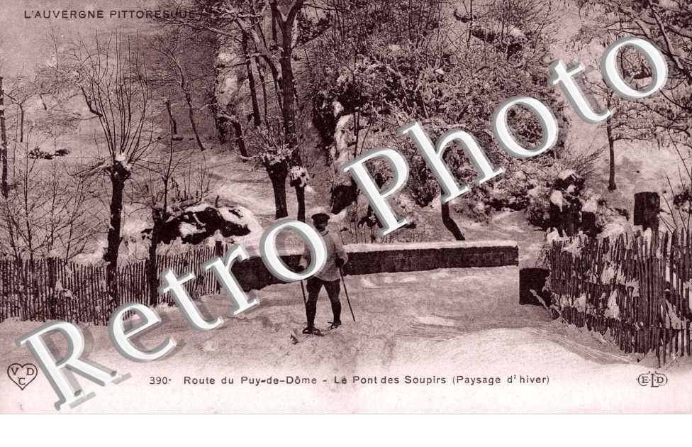 Route du Puy de Dome, le Pont des Soupirs en hiver