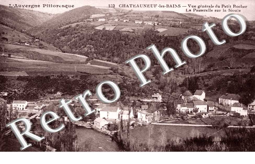 Vue Generale du Petit Rocher, la Passerelle sur la Sioule