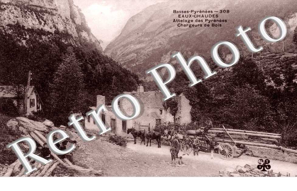 Eaux Chaudes, Attelage des Pyrenees, Chargeurs de Bois