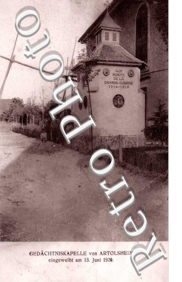 Gedachtniskapelle von Artolsheim eingeweht am 13. JUni 1920