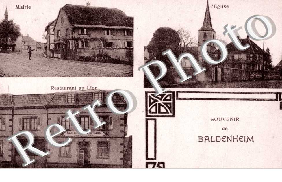 L&#039;eglise - mairie - restaurant au Lion