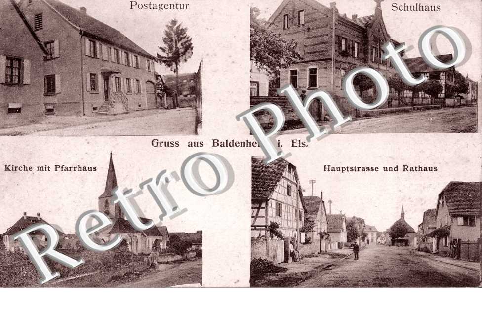Postagentur - Schulhaus - Kirche mit Pfarhaus - Hauptstrasse