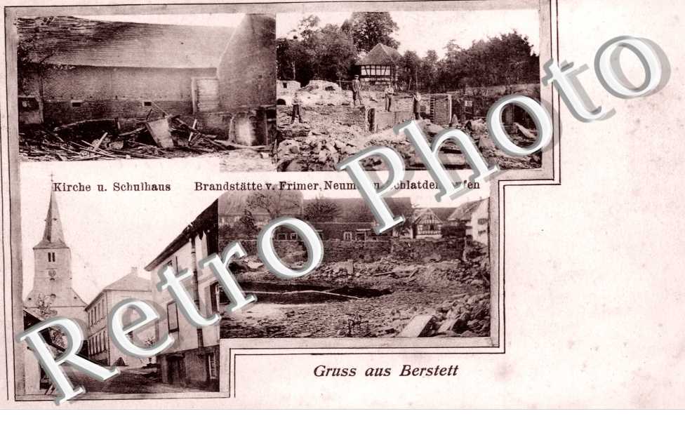 Kirche u. Schulhaus - Brandstatte v. Frimer Neuman u. Schlatdenhaufen