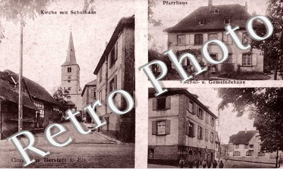 Pfarrhaus - Kirche mit Schulhaus