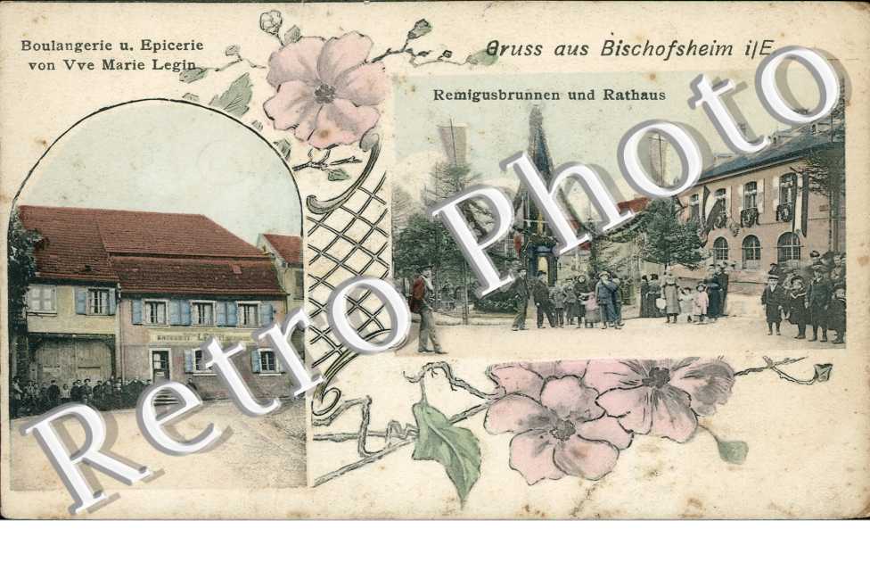 remigusbrunnen und rathaus - Boulangerie u. Epicerie von Vve marie Legin