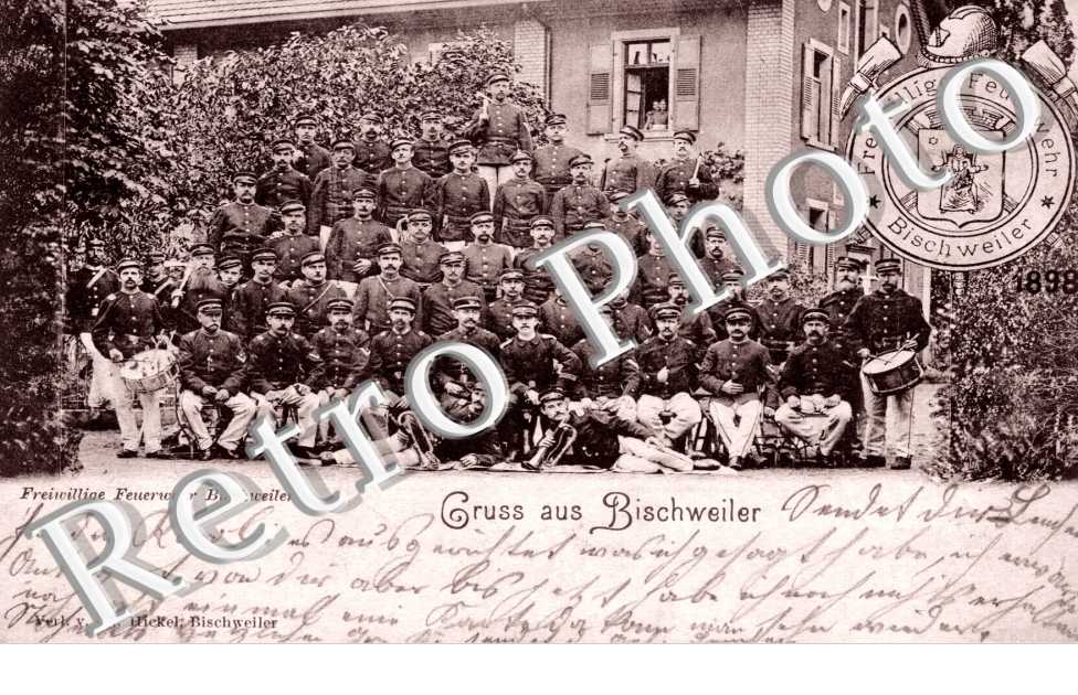 Gruss aus Bischweiler - Freiwilige Feuerwehr 1898