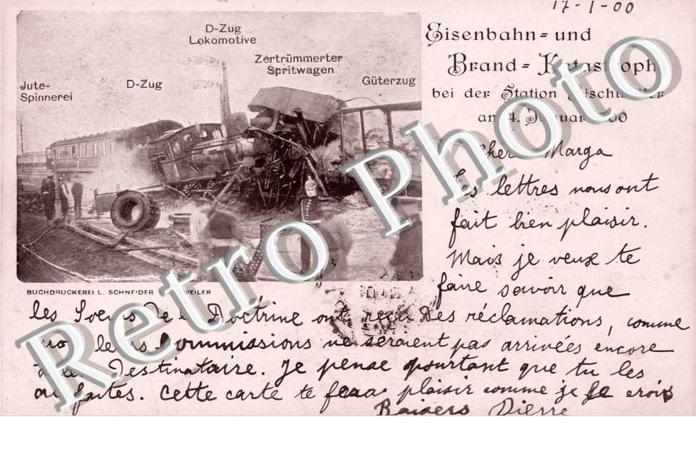 Eisenbahn, und brand, katastrophe bei der station bischweiler am 4. januar 1900