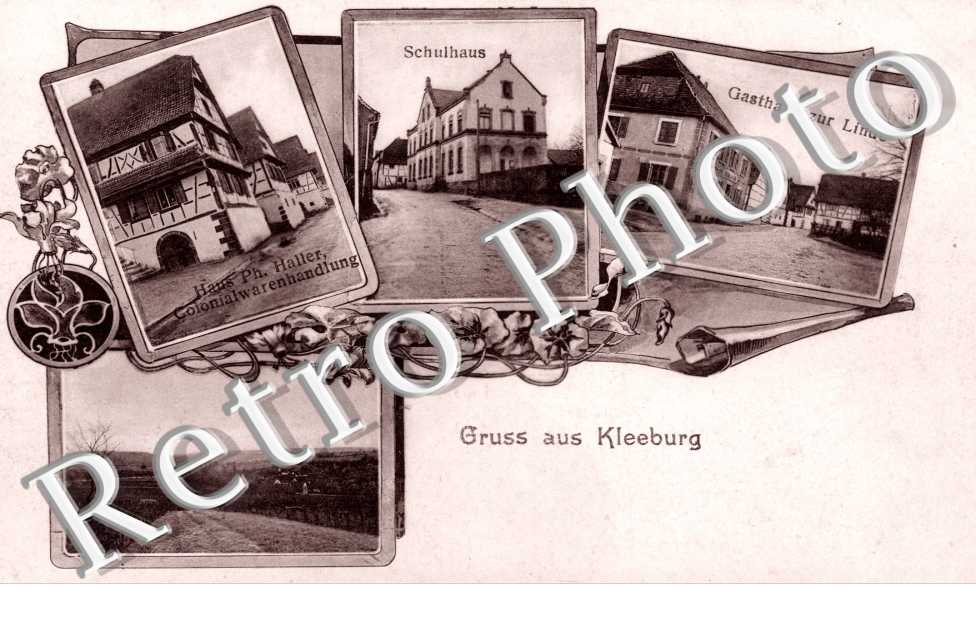 Schulhaus, Gasthaus zur Linde, Haus Ph. Haller Colonialwarenhandlung
