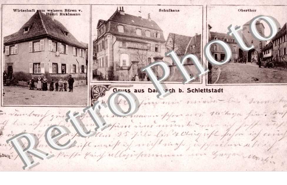 Schulhaus, Oberthor, Wirtschaft zum weissen Baren v. Henri Rulalmann