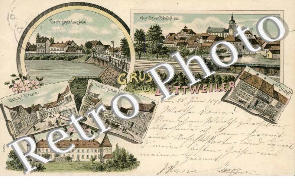 Kanal, Bahnhof-Strasse, Schloss, Ansicht vom Bahnhof aus, Cafe Fischer