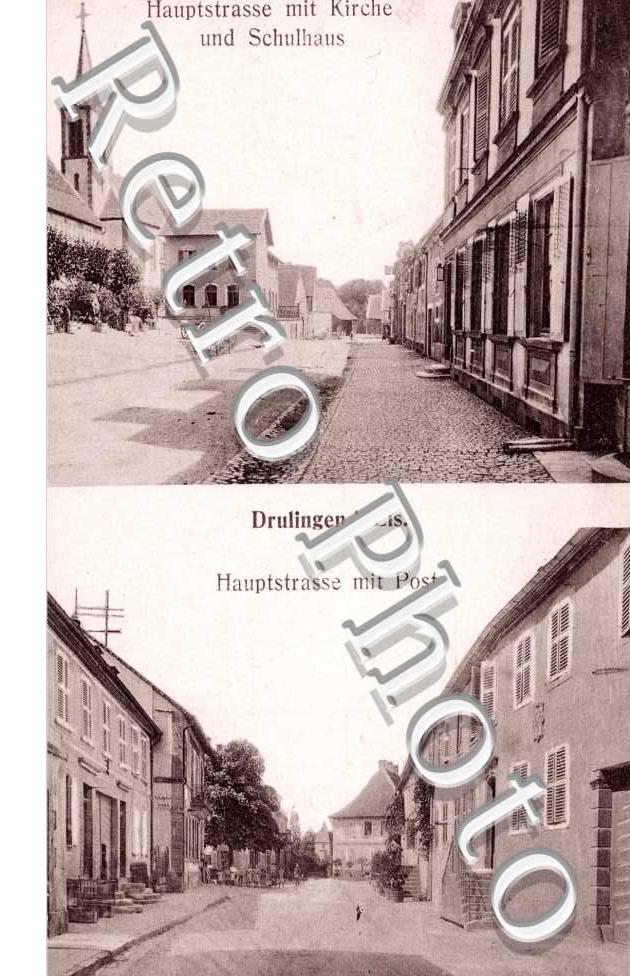hauptstrasse mit kirche und Schulhaus