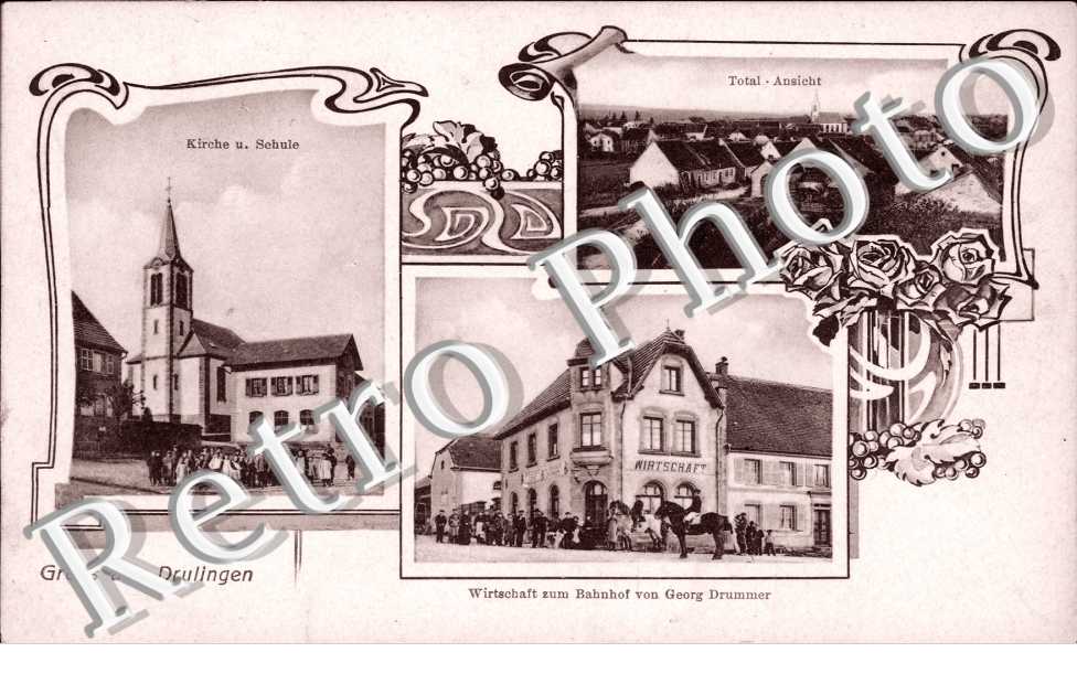 kirche, totalansicht, wirtschaft zum Bahnhof von Georg Drummer