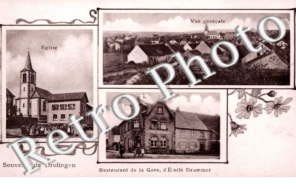 Eglise, Vue Générale, Restaurant de la Gare d&#039;Emile Drammer