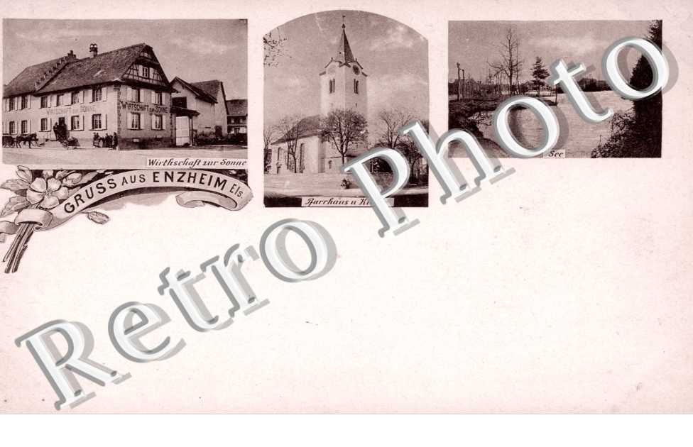 Wirstchaft zur Sonne, Pfarrhaus und Kirche,See